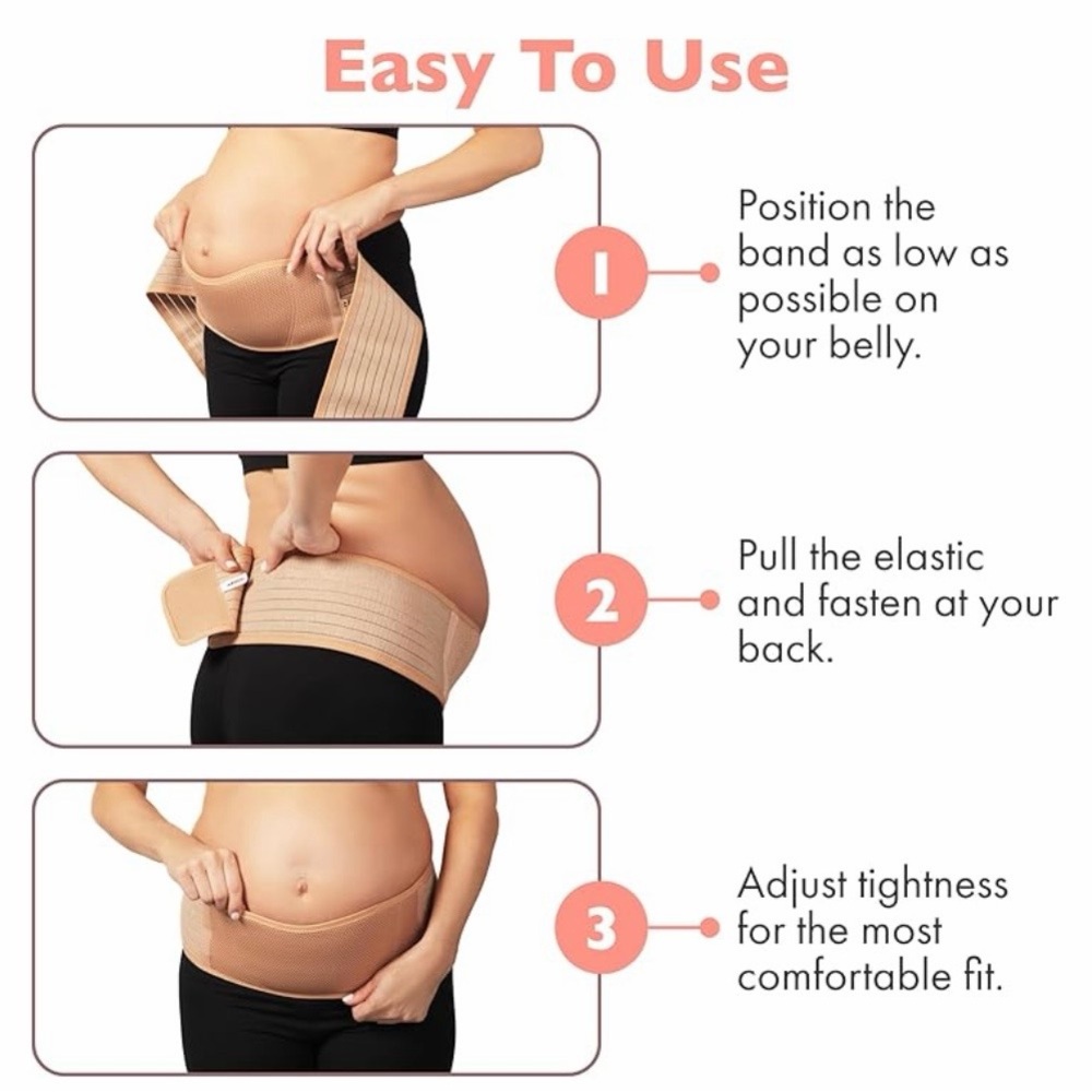 AZMED Maternity Belt Back Support | tan - Picture 3 of 5